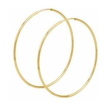 Imagem de Brincos Argola Grande 6cm Ouro 18k 750 - RD Magazine