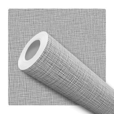 Imagem de Papel de Parede Vinílico Estilo Linho Cinza Sala Quarto 1m - DELIQUADR