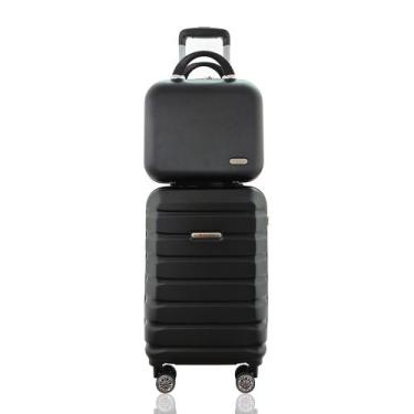 Imagem de Kit Mala de Bordo mais Frasqueira Rígida ABS - Gladiador B3, Preto