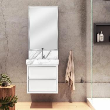 Imagem de Lavatório em Porcelanato para Banheiro 50x22,2cm Top com Cuba Esculpid