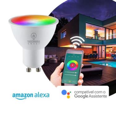 Imagem de Lâmpada Smart Inteligente Alexa Google LED RGB Wi-Fi MR16 4,8W - Tasch