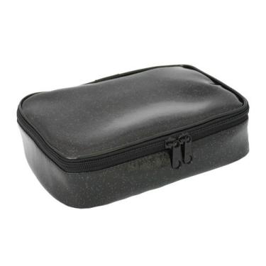 Imagem de Estojo Box LS Em Verniz Glitter Preto Com Divisões Para Lápis E Caneta