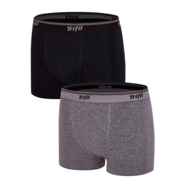 Imagem de Kit com 2 cuecas boxer trifil qe 5326, G, Cinza