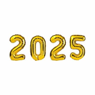 Imagem de Balão Matalizado 2025 45 Cm Final Ano Decoraçao Ano Novo - Mister Balã
