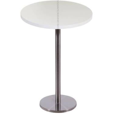 Imagem de Mesa Bistro Georgia 80 cm Tampo Branca Redondo Base Inox - 37646 - Sun