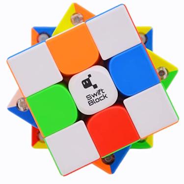 Imagem de Bukefuno GAN Swift Block 355S 3x3 Magnetic Speed Cube 2023 Educational Magic GAN Swift Cube 355 S 3x3x3 Stickerless
