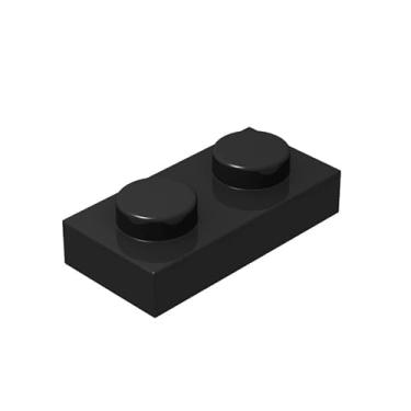 Imagem de Classic Black Plates Bulk, Black Plate 1x2, Building Plates Flat 100 Piece, Compatible with Lego Parts and Pieces