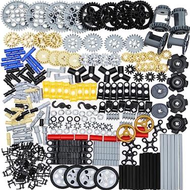 Imagem de Habow 270pcs Technic-Parts Gears-Axle-Pin-Connector Compatible with Lego-Technic, Wheels Link Chain Gear Rack Steering Wheel Technic Bush Hook Tow Ball String Reel Differential. MOC Building-Blocks.