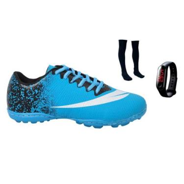 Imagem de Chuteira Society Adulto Infantil MR - Perflex, Azul celeste, 31