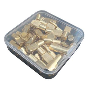 Imagem de Conjunto de 60 peças de descansos de prateleira em forma de colher de 1,27 cm, prendedores de armário para móveis em caixa de armazenamento, 60 unidades (latão)