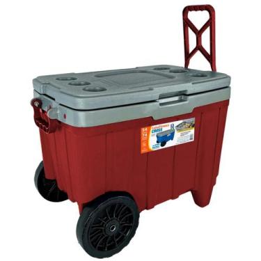 Imagem de Cooler Térmico Grande 54L Caixa Térmica Com Rodas CROSS Alça Trava e P