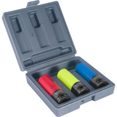 Imagem de Jg de Soquetes de Impacto Longo p/ Rodas de Liga Leve c/ 3 pçs VONDER