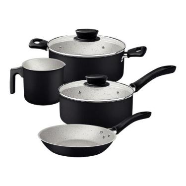 Imagem de Jogo Panelas Tramontina Linz Starflon Max Preto 04 Peças Aluminio Anti