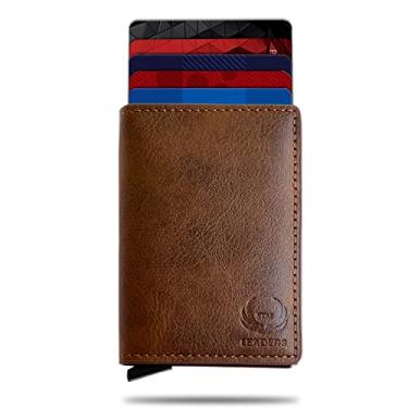 Imagem de STM Leaders Carteira com porta-cartões, carteira fina, flipper com bloqueio de RFID, carteira dobrável automática, carteira com três dobras, carteira de alumínio, porta-cartões de visita, organizador