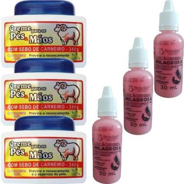 Imagem de Kit Pés e Mãos 3 Gotinha + 3 Creme Sebo de Carneiro P/ Pés - San Jully