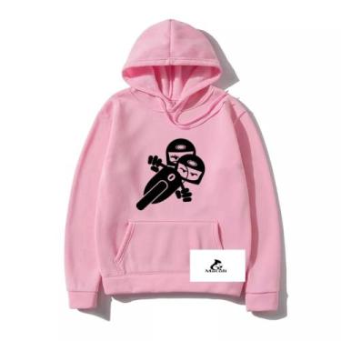 Imagem de Blusa de Frio Motoqueiro Casal Grau Moletom Capuz e Bolso Unissex - Ma