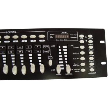 Imagem de Kit 8 beam mini bee eye 6 leds de 12w rgbw com mesa dmx 512 - chikna