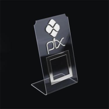 Imagem de Placa Pix QR Code Display Para Pagamentos Acrílico Transparente Loja C