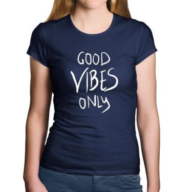 Imagem de Baby Look Algodão Good Vibes Only - Foca na Moda, Marinho, P