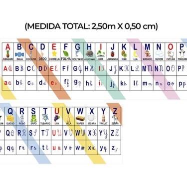 Imagem de Faixa Educativo Alfabeto Letras Didático Desenhos 2,50m - Fadrix