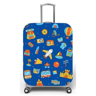 Imagem de Capa para mala de viagem M, medidas max C40x A59 x P27cm Viagem azul p