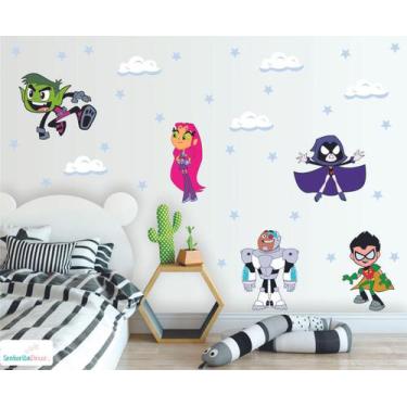 Imagem de adesivo de parede jovens titãs decoração infantil - Senhorita Decor