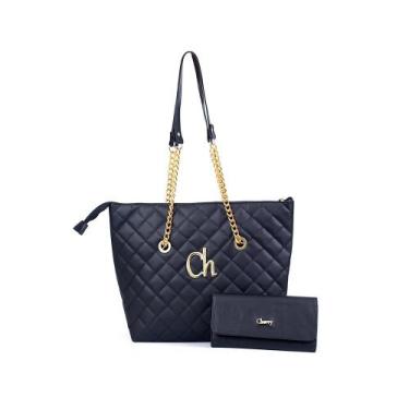 Imagem de Bolsa Sacola Feminina Cherry Envio Imediato - Cherry Bolsas, Preto, Ún