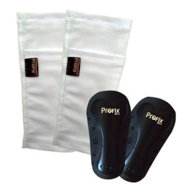 Imagem de Kit Caneleira Infantil Preta e Porta Caneleira Branco Profix - Profix 