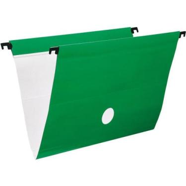 Imagem de Pasta Suspensa Delloplus Haste Plástica Verde Pacote com 06