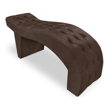 Imagem de Maca Estofada Capitonê Clínica Salão Estética Suede Eduarda marrom