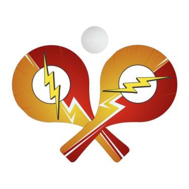 Imagem de Par de Raquetes para Tênis de Mesa com Bolinha 24,5x13,5 Mdf Madeira A