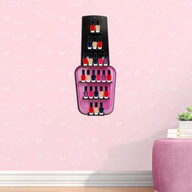 Imagem de Porta Esmalte Decorativo Parede para 25 Esmalte 62,5x25,5 Mdf Madeira 