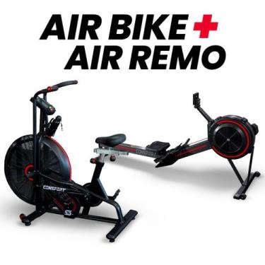 Imagem de Kit Air Remo e Air Bike Consport Exercício Funcional Aparelhos Simulad