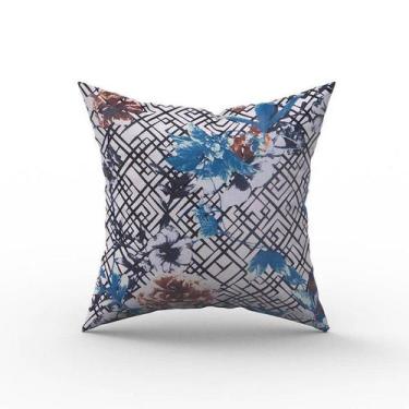 Imagem de Capa de Almofada em Tecido Impermeável Acqua Linea Hibisco Preto - Aje