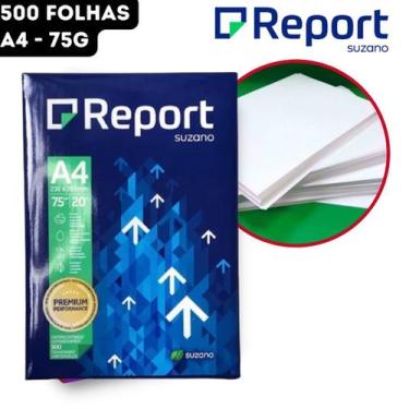 Imagem de Folha de Papel Sulfite A4 75g Impressão Escrita Report - 21x29,7cm - 5