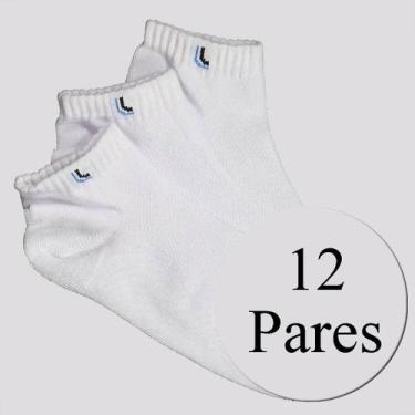 Imagem de Kit Meia Lupo Walk Cano Curto 12 Pares Branca, 37-40