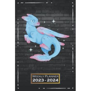 Imagem de Weekly Planner 2023-2024: Mythical Creature, Motive | 6x9 | One Week on a Double Page | Softcover | From Sunday to Saturday | Animals | qx1