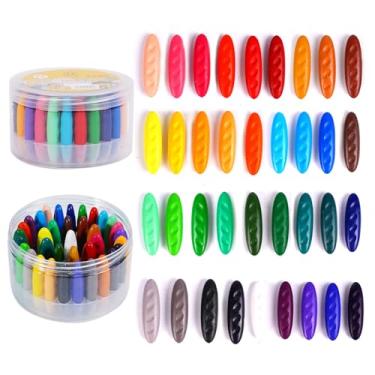 Imagem de FXYRTKLCZ Giz de cera de amendoim para crianças, 36 cores, lavável, giz de cera para bebês não tóxicos para crianças de 2-4, 1-3, 4-8, suprimentos de arte para colorir, presente para meninos e meninas