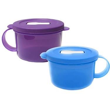 Imagem de Tupperware Conjunto de 2 canecas de sopa CrystalWave azul e roxo