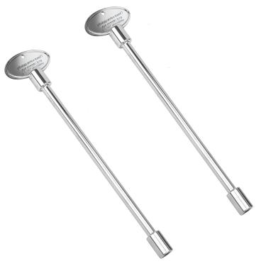 Imagem de MOFLAME Chave de válvula de gás externa/interna para fogueiras a gás e lareiras - substituição de chave de gás cromado polido de 20,32 cm, serve para válvula de esfera de giro de 1/10.2 cm (pacote com