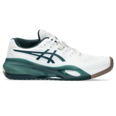 Imagem de ASICS Tênis masculino Gel-Resolution X, Branco/verde saxão, 43