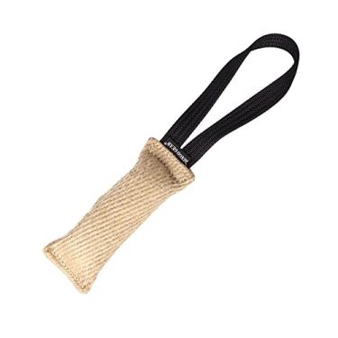 Imagem de Dingo Gear Tug com 1 alça reforçada para treinamento de cães e diversão 16 x 4 cm, juta
