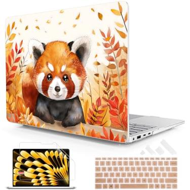 Imagem de Lepeoac Capa para laptop Microsoft Surface de 13,9 polegadas, 2024 Windows 11 Copilot+ PC, tela sensível ao toque da 7ª edição, capa rígida de plástico com capa de teclado e protetor de tela, panda