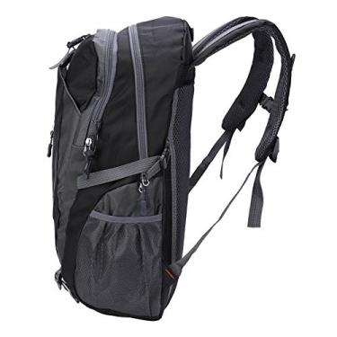 Imagem de Mochila de Escalada de Nylon à Prova D'água, Grande Capacidade, Leve, Bolsa Esportiva Ao Ar Livre para Acampamento, Caminhada (Preto)