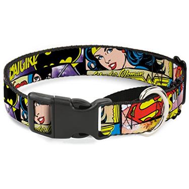 Imagem de Coleira para cachorro, superheroínas, Supergirl, Batgirl, 33 a 45 cm, 3,8 cm de largura