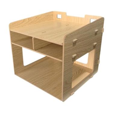 Imagem de Amagogo Suporte para Impressora em Três Níveis, Organizador de Mesa para Notebooks, Madeira