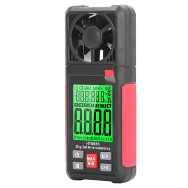 Imagem de Anemômetro Digital Com Tela LCD de 2,26 Polegadas, Medidor Portátil de Velocidade do CFM, Testador de Velocidade de Fluxo de Ar Com Sensores de Temperatura e Umidade