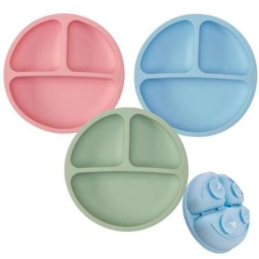 Imagem de Prato Infantil com Divisórias BPA free Buba, Azul