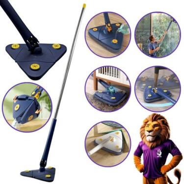 Imagem de Rodo Esfregão Mop Triangular 360 Giratório Ajustável Limpeza Fácil Can