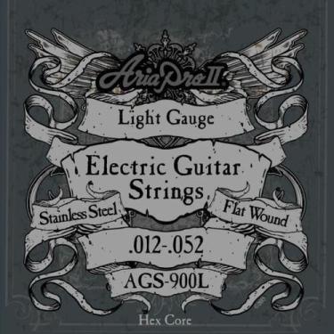Imagem de Encordoamento Para Guitarra Flat Wound .012 AGS900L Aria Pro II